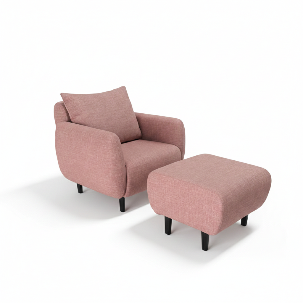 Poltrona Paris com Puff, Estofados direto de fábrica